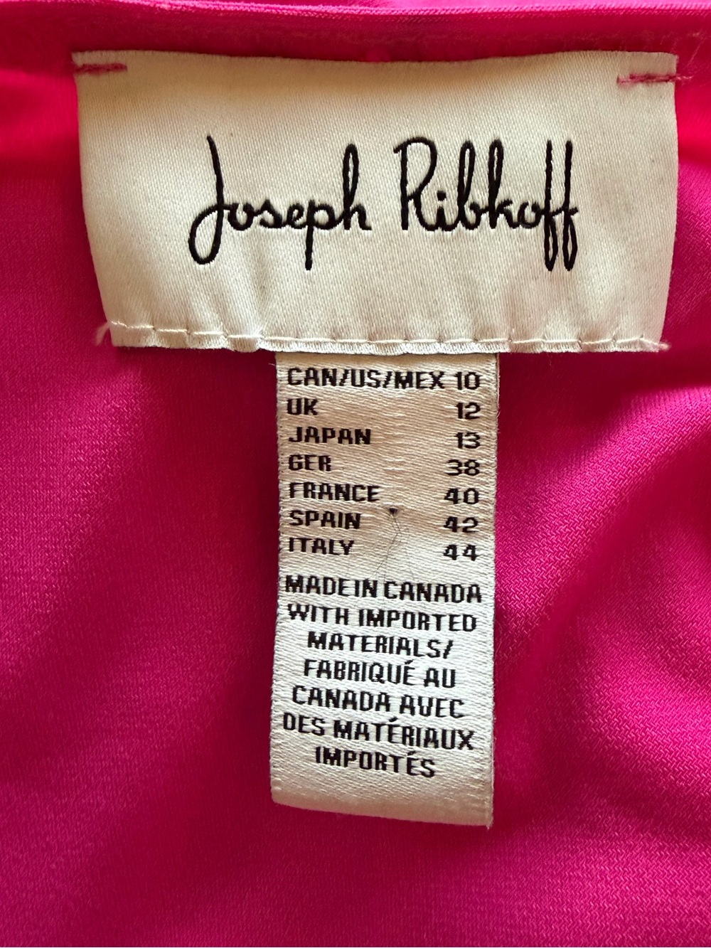 Joseph Ribkoff NWOT Fuchsia Pleated Midi Ruched Wrap Dress Made in Canada Sz 10 - Picture 10 of 15